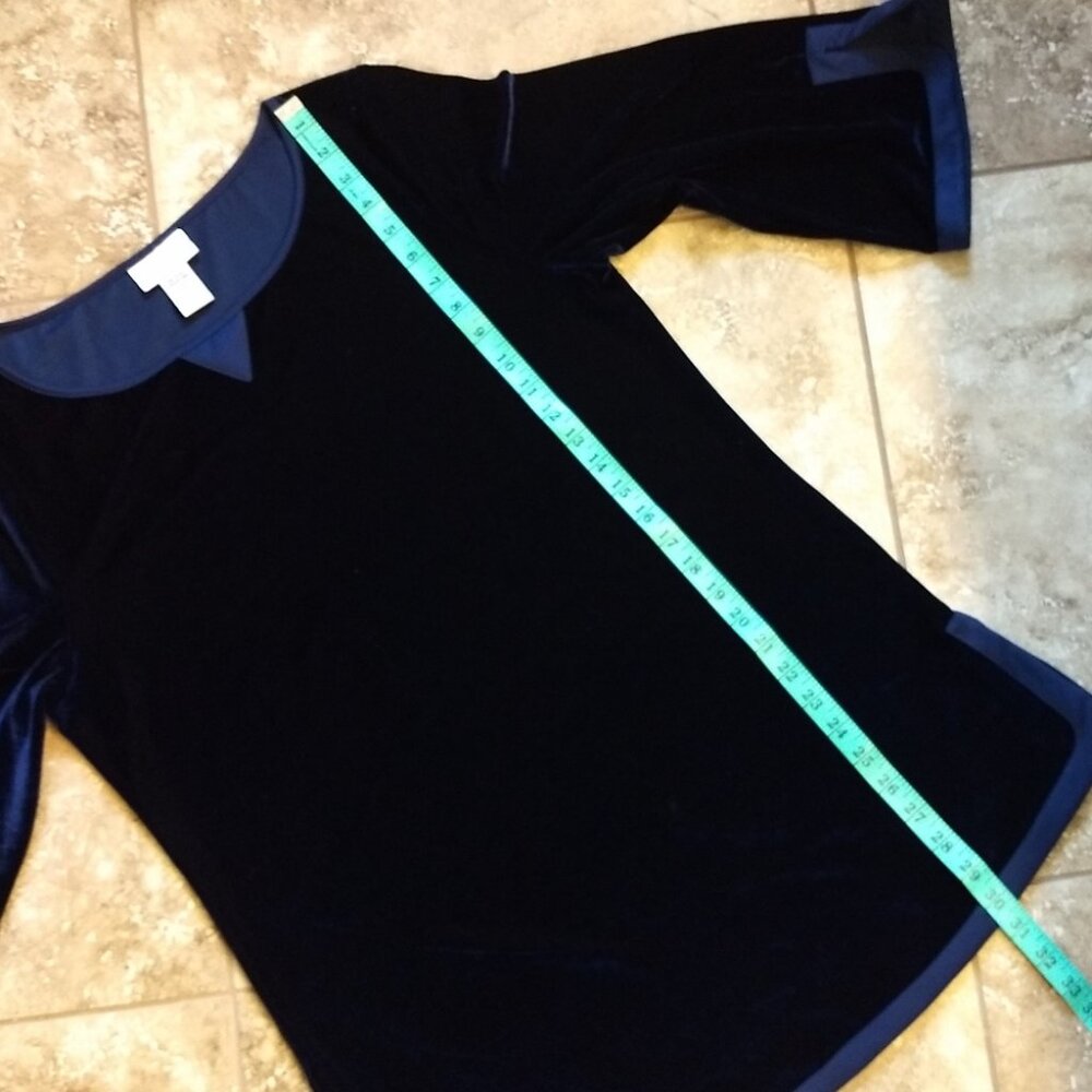 Women's Soft Surroundings Blue Velvet Tunic Shirt - Size Small - Picture 9 of 10